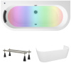 Комплект 5 в 1 Lavinia Boho Art S4-3708075P, акриловая ванна 170x75 см, усиленные металлические ножки с монтажным набором, мягкий силиконовый подголовник, лицевой экран, хромотерапия