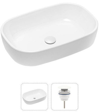 Комплект 2 в 1 Lavinia Boho Bathroom Sink 21520797: накладная раковина 54 см, донный клапан