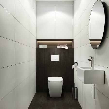 Комплект 5 в 1 Lavinia Boho One 87551026, приставной унитаз, сиденье микролифт, бачок скрытого монтажа, крепление, клавиша смыва, диспенсер