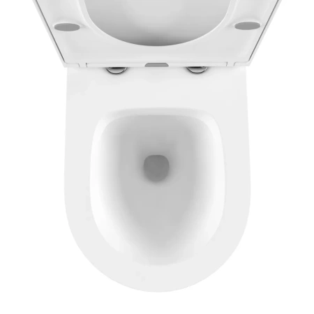 Комплект 6 в 1 Lavinia Boho Biore Rimless 77040105, премиум со стеклянной белой клавишей, инсталляцией и унитазом