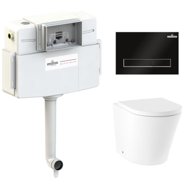 Комплект 4 в 1 Lavinia Boho Biore 77060232, приставной унитаз, сиденье микролифт, бачок скрытого монтажа, крепление, клавиша смыва