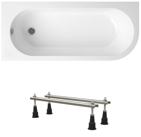 Комплект 2 в 1 Lavinia Boho Art II S1-3713170L, акриловая ванна 170x72,5 см (левый разворот), усиленные металлические ножки с монтажным набором