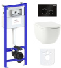 Комплект 6 в 1 Lavinia Boho One Compacto 77040068, премиум с пластиковой черной клавишей, инсталляцией и унитазом