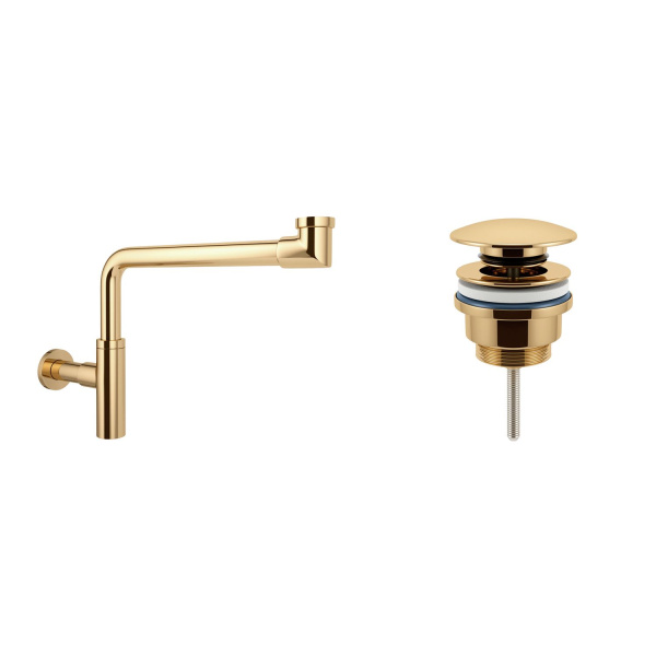 Комплект 3 в 1 Lavinia Boho Bathroom Sink 21520320: накладная раковина 42 см, металлический сифон, донный клапан