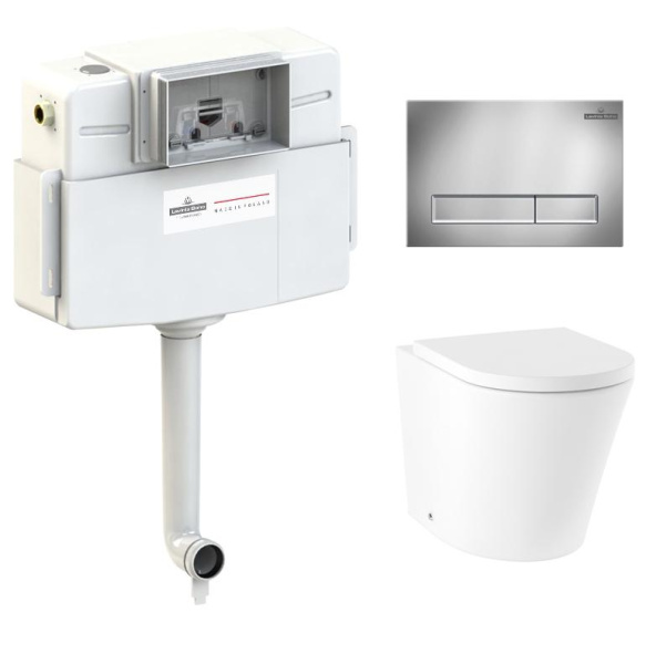 Комплект 4 в 1 Lavinia Boho Biore 77060230, приставной унитаз, сиденье микролифт, бачок скрытого монтажа, крепление, клавиша смыва