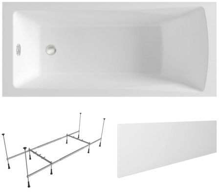 Комплект 3 в 1 Lavinia Boho One S2-37010060, акриловая ванна 160x70 см, металлический каркас с монтажным набором, лицевой экран