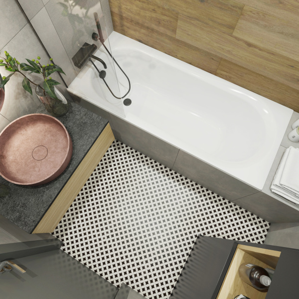 Акриловая ванна Lavinia Boho Biore 35010060, усиленный армированный корпус ванны, 160x70 см