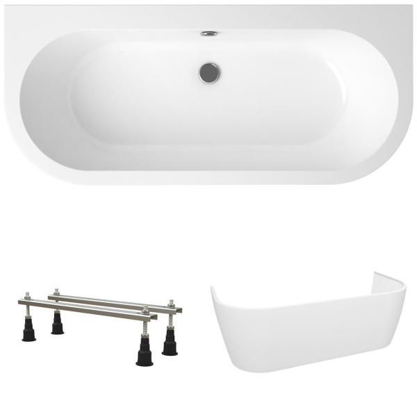 Комплект 3 в 1 Lavinia Boho Art S2-37080075, акриловая ванна 170x75 см, усиленные металлические ножки с монтажным набором, лицевой экран Комплект 3 в 1 Lavinia Boho Art S2-37080075, акриловая ванна 170x75 см, усиленные металлические ножки с монтажным набором, лицевой экран