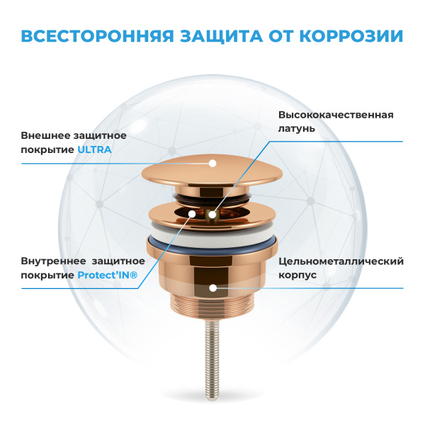 Комплект 3 в 1 Lavinia Boho One 21520733: подвесная раковина 37 см, металлический сифон, донный клапан