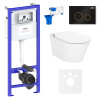Умный комплект 7 в 1 Lavinia Boho Smart V-Clean 87561169, безободковый унитаз, электронная крышка-биде, пульт ДУ, инсталляция, крепление, клавиша смыва, шумоизоляция, диспенсер