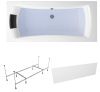 Комплект 4 в 1 Lavinia Boho Evan S2-3711019P, акриловая ванна 190x90 см, усиленный металлический каркас с монтажным набором, мягкий силиконовый подголовник, лицевой экран