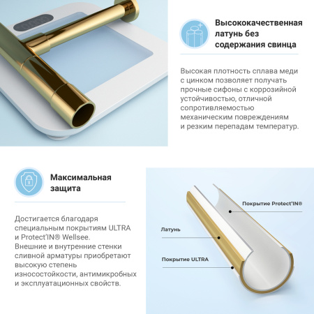 Комплект 3 в 1 Lavinia Boho One 21520773: подвесная раковина 37 см, металлический сифон, донный клапан