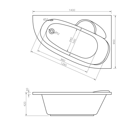 Комплект 3 в 1 Lavinia Boho Bell Pro S2-3702140R, акриловая ванна 140x95 см (правый разворот), усиленный металлический каркас, лицевой экран Комплект 3 в 1 Lavinia Boho Bell Pro S2-3702140R, акриловая ванна 140x95 см (правый разворот), усиленный металлический каркас, лицевой экран