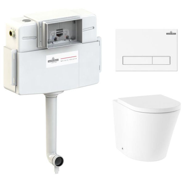 Комплект 4 в 1 Lavinia Boho Biore 77060229, приставной унитаз, сиденье микролифт, бачок скрытого монтажа, крепление, клавиша смыва