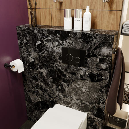 Комплект 4 в 1 инсталляции для подвесного унитаза Lavinia Boho Relfix 77010012 (с черной стеклянной клавишей смыва, звукоизоляцией и крепежом)