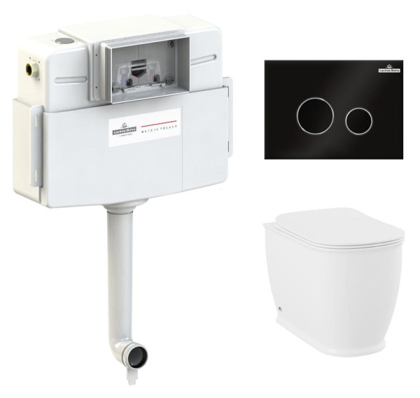 Комплект 4 в 1 Lavinia Boho Bell Pro 77060216, приставной унитаз, сиденье микролифт, бачок скрытого монтажа, крепление, клавиша смыва