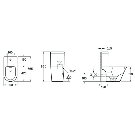 Унитаз-компакт с бачком и сиденьем микролифт Lavinia Boho Biore 33040010