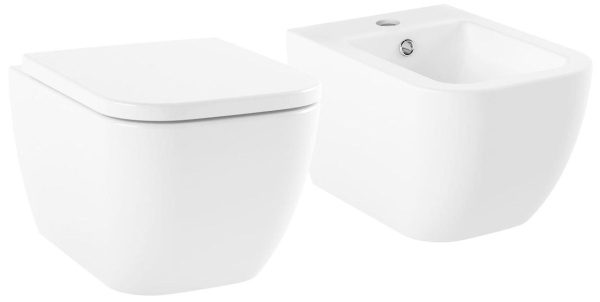 Комплект 2 в 1 Lavinia Boho One 21031002, подвесной унитаз, быстросъемное сиденье микролифт из прочного дюропласта, подвесное биде