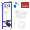 Умный комплект 7 в 1 Lavinia Boho Smart V-Clean 87561159, безободковый унитаз, электронная крышка-биде, пульт ДУ, инсталляция, крепление, клавиша смыва, шумоизоляция, диспенсер