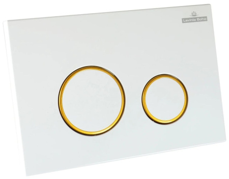 Комплект 6 в 1 Lavinia Boho One Rimless 75110115, премиум с пластиковой бело-золотистой клавишей, инсталляцией и унитазом