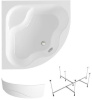 Комплект 3 в 1 Lavinia Boho Aveo S2-37040140, акриловая ванна 140x140 см, усиленный металлический каркас с монтажным набором, лицевой экран