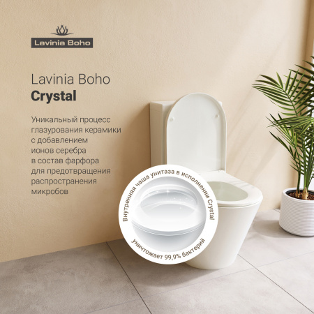 Комплект 2 в 1 Lavinia Boho Biore 21030003, напольный унитаз, быстросъемное сиденье микролифт из прочного дюропласта, напольное биде