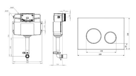 Комплект 3 в 1 Lavinia Boho Relfix 77030077, бачок скрытого монтажа, клавиша смыва, крепление, дозатор