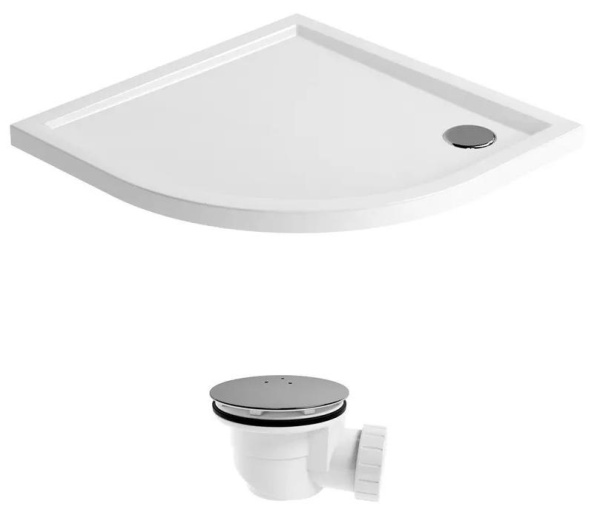 Комплект полукруглого душевого поддона с сифоном Lavinia Boho One 3701180S, 80 х 80 см