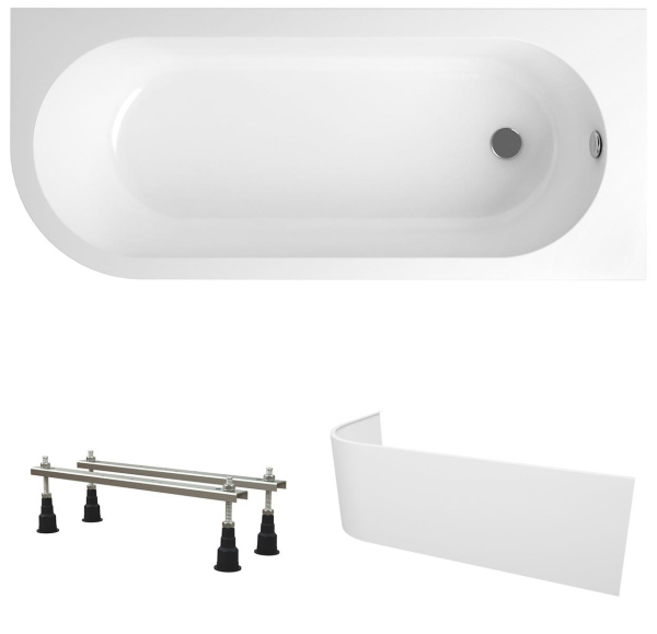 Комплект 3 в 1 Lavinia Boho Art II S2-3713170R, акриловая ванна 170x72,5 см (правый разворот), усиленные металлические ножки с монтажным набором, лицевой экран Комплект 3 в 1 Lavinia Boho Art II S2-3713170R, акриловая ванна 170x72,5 см (правый разворот), усиленные металлические ножки с монтажным набором, лицевой экран