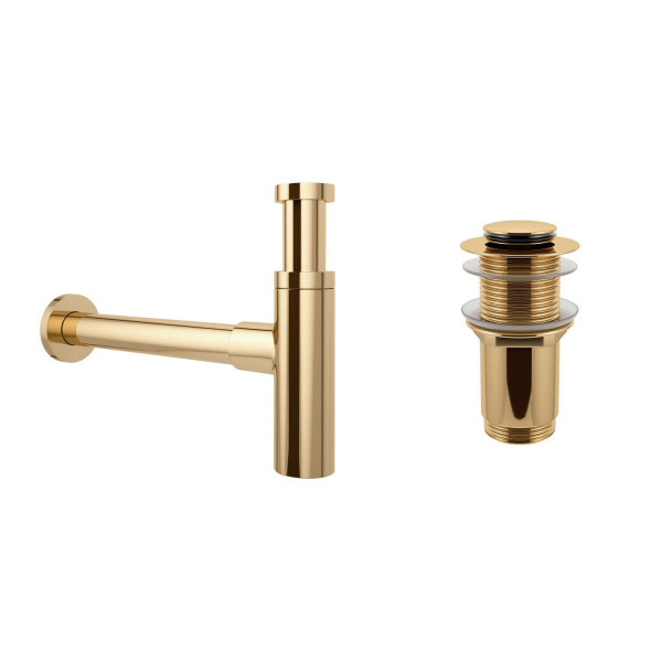 Комплект 3 в 1 Lavinia Boho Bathroom Sink 21520201: накладная раковина 40 см, металлический сифон, донный клапан