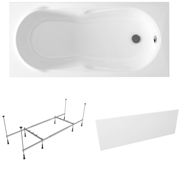 Комплект 3 в 1 Lavinia Boho Easter Pro S2-37060075, акриловая ванна 170x75 см, усиленный металлический каркас с монтажным набором, лицевой экран Комплект 3 в 1 Lavinia Boho Easter Pro S2-37060075, акриловая ванна 170x75 см, усиленный металлический каркас с монтажным набором, лицевой экран