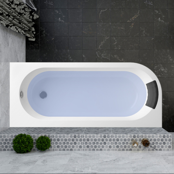 Комплект 3 в 1 Lavinia Boho Art II S1-371317PR, акриловая ванна 170x72,5 см (правый разворот), усиленные металлические ножки с монтажным набором, мягкий силиконовый подголовник
