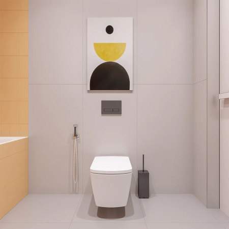 Комплект 6 в 1 Lavinia Boho Aveo Rimless 77040131, премиум со стеклянной белой клавишей, инсталляцией и унитазом