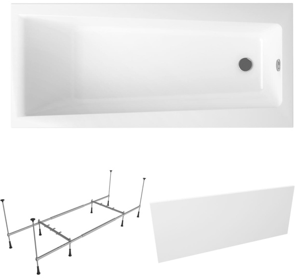 Комплект 3 в 1 Lavinia Boho Rock S2-37070050, акриловая ванна 150x75 см, усиленный металлический каркас с монтажным набором, лицевой экран Комплект 3 в 1 Lavinia Boho Rock S2-37070050, акриловая ванна 150x75 см, усиленный металлический каркас с монтажным набором, лицевой экран