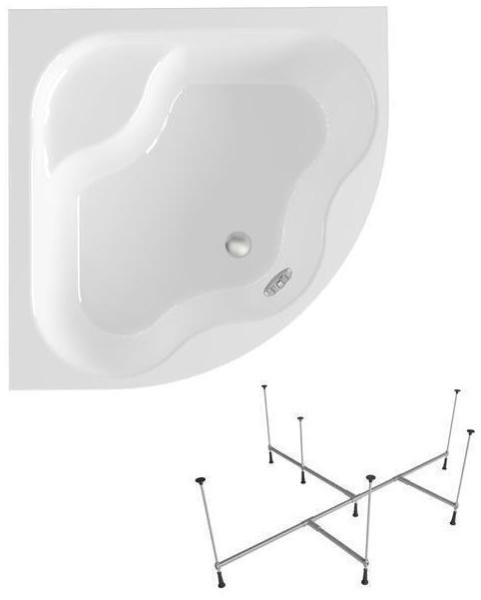 Комплект 2 в 1 Lavinia Boho Aveo S1-37040150, акриловая ванна 150x150 см, усиленный металлический каркас с монтажным набором