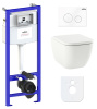 Комплект 6 в 1 Lavinia Boho One Compacto 77040065, премиум с пластиковой белой клавишей, инсталляцией и унитазом