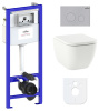 Комплект 6 в 1 Lavinia Boho One Compacto 77040067, премиум с пластиковой серой клавишей, инсталляцией и унитазом
