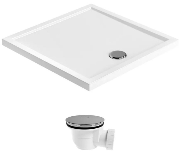 Комплект квадратного душевого поддона с сифоном Lavinia Boho One 3701380S, 80 х 80 см