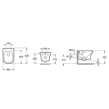 Подвесной унитаз с сиденьем микролифт Lavinia Boho Bristol Rimless 3305002R