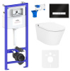 Умный комплект 7 в 1 Lavinia Boho Smart V-Clean 87561164, безободковый унитаз, электронная крышка-биде, пульт ДУ, инсталляция, крепление, клавиша смыва, шумоизоляция, диспенсер