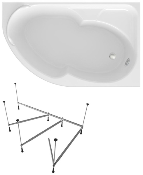 Комплект 2 в 1 Lavinia Boho Grance Hill S1-3703170R, акриловая ванна 170x105 см (правый разворот), усиленный металлический каркас