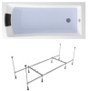 Комплект 3 в 1 Lavinia Boho One S1-3701004P, акриловая ванна 140x70 см, металлический каркас с монтажным набором, мягкий силиконовый подголовник