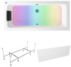 Комплект 5 в 1 Lavinia Boho Pure S4-3710075P, акриловая ванна 170x75 см, усиленный металлический каркас с монтажным набором, мягкий силиконовый подголовник, лицевой экран, хромотерапия