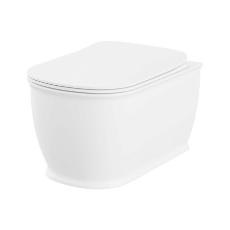 Комплект 6 в 1 Lavinia Boho Bell Pro Rimless 77050131, премиум со стеклянной белой клавишей, удлиненным крепежом, инсталляцией и унитазом