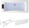 Комплект 4 в 1 Lavinia Boho Evan S2-3711017P, акриловая ванна 170x75 см, усиленный металлический каркас с монтажным набором, мягкий силиконовый подголовник, лицевой экран