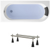 Комплект 3 в 1 Lavinia Boho Art II S1-371317PL, акриловая ванна 170x72,5 см (левый разворот), усиленные металлические ножки с монтажным набором, мягкий силиконовый подголовник