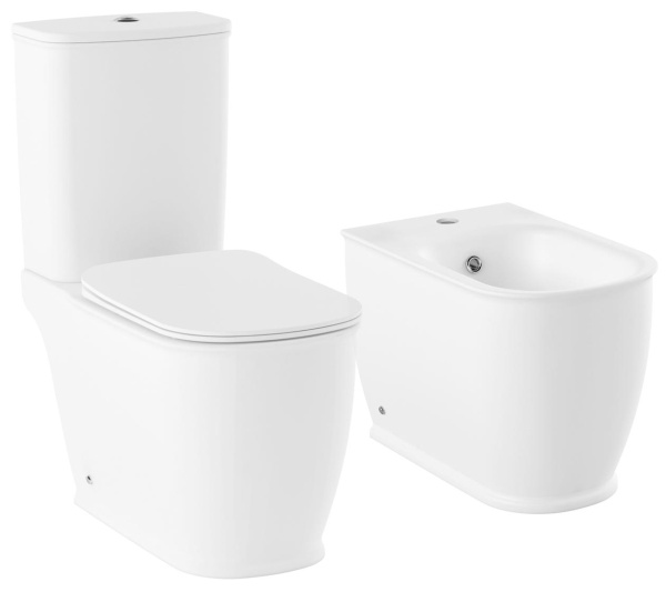 Комплект 2 в 1 Lavinia Boho Bell Pro 21030001, напольный унитаз, быстросъемное сиденье микролифт, напольное биде