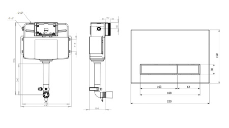 Комплект 2 в 1 Lavinia Boho Relfix 77030033, бачок скрытого монтажа, клавиша смыва