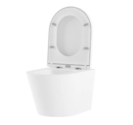 Комплект 6 в 1 Lavinia Boho Biore Compacto Rimless 75110138, премиум со стеклянной красно-белой клавишей, инсталляцией и унитазом