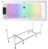 Комплект 4 в 1 Lavinia Boho Pure S3-3710075P, акриловая ванна 170x75 см, усиленный металлический каркас с монтажным набором, мягкий силиконовый подголовник, хромотерапия